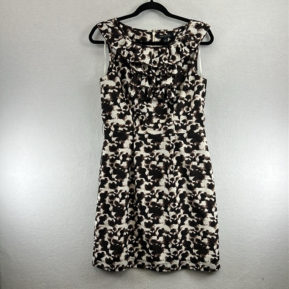 Banana Republic Women’s Dress Size 8 Black/Cream/Taupe Polyester Like New